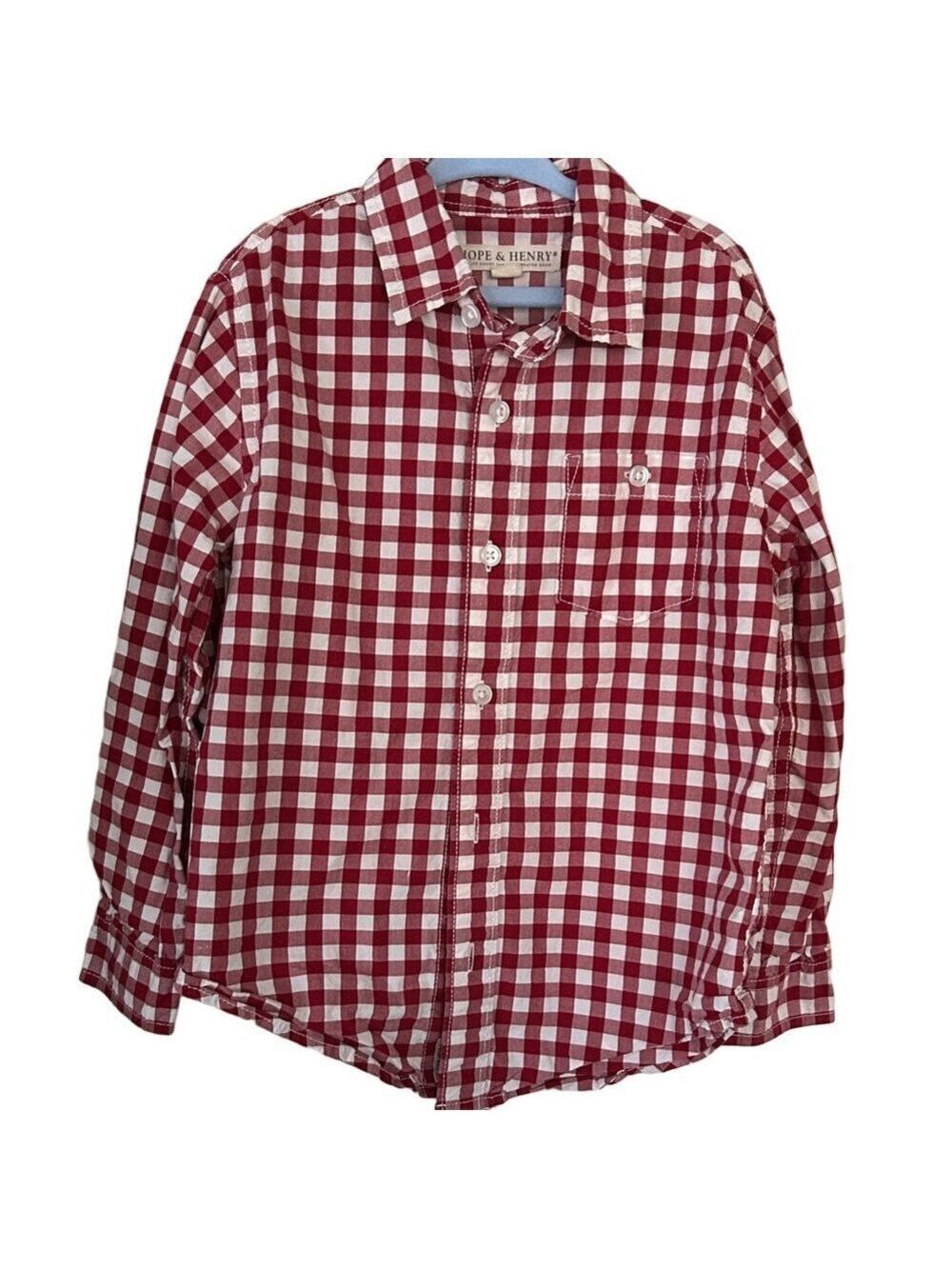 Hope & Henry Kids Red Plaid Button Down Shirt